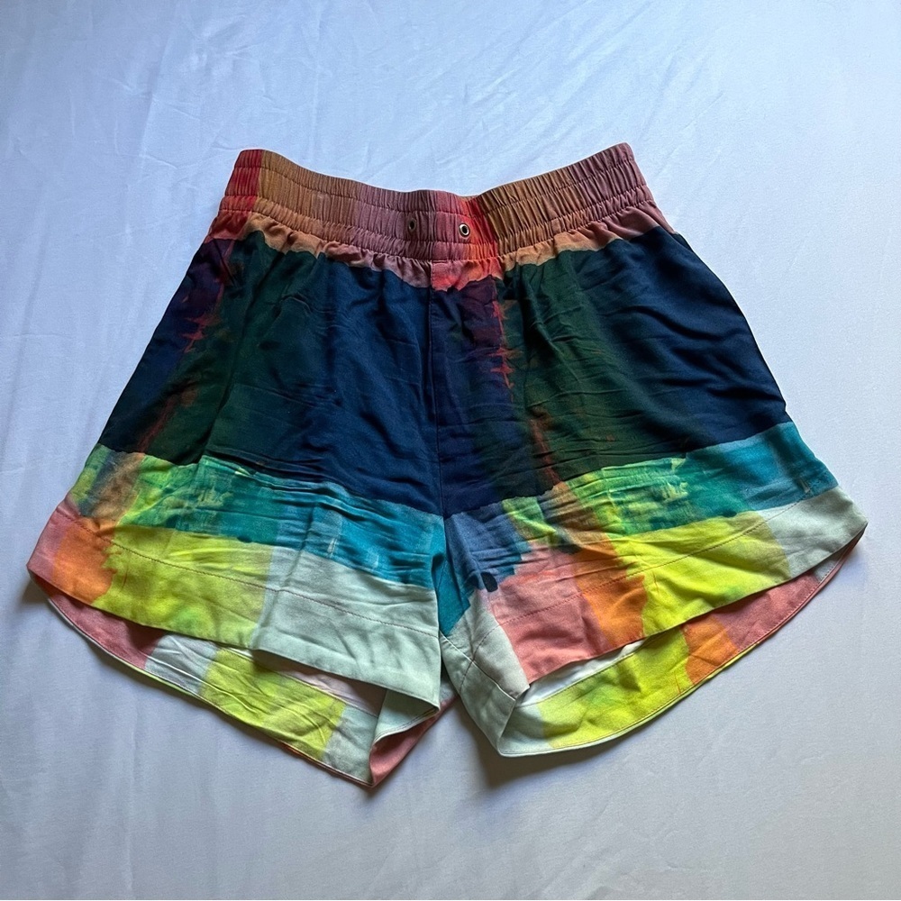 NWOT LENNY NIEMEYER rainbow plaid high rise shorts